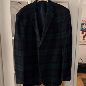 Polo by Ralph Lauren Black & Dark Green Plaid Sport Coat